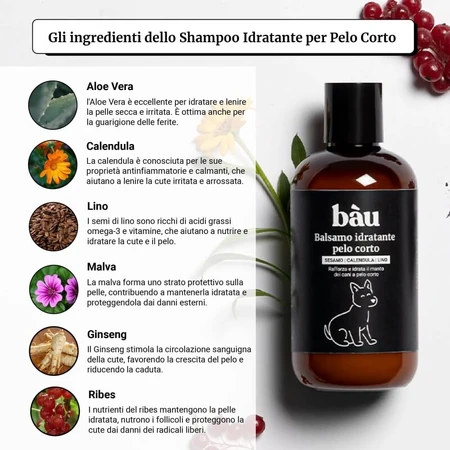 Acondicionador hidratante de Bau Cosmetics para pelo corto, 250 ml