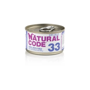 Natural Code 33 jeleu moale cu ton, doradă și măr – hrană completă pentru pisici adulte, 85 g