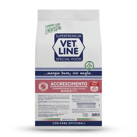 Vet Line Buffalo Growth Formula - Aliment complet pour chiens, 3 kg