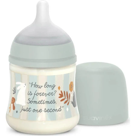 Suavinex Wonderland – 150-ml-Flasche mit langsamem Durchfluss – hellblau