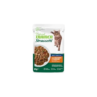 Natural Trainer Fâșii de curcan și legume – hrană completă pentru pisici adulte, 85 g