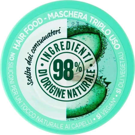 Fructis Hair Food Aloe Vera - Mascarilla 3 en 1 para cabello dañado, 390 ml