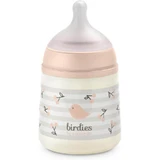 Suavinex Birdies - Babyfles met SX Pro-siliconen speen tegen koliek, vanaf 0 maanden, roze, 150 ml