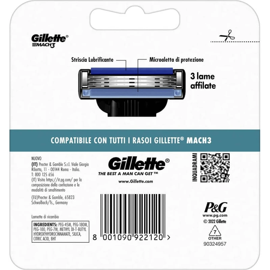 Gillette Mach3 - 5 razor blades for a manual razor