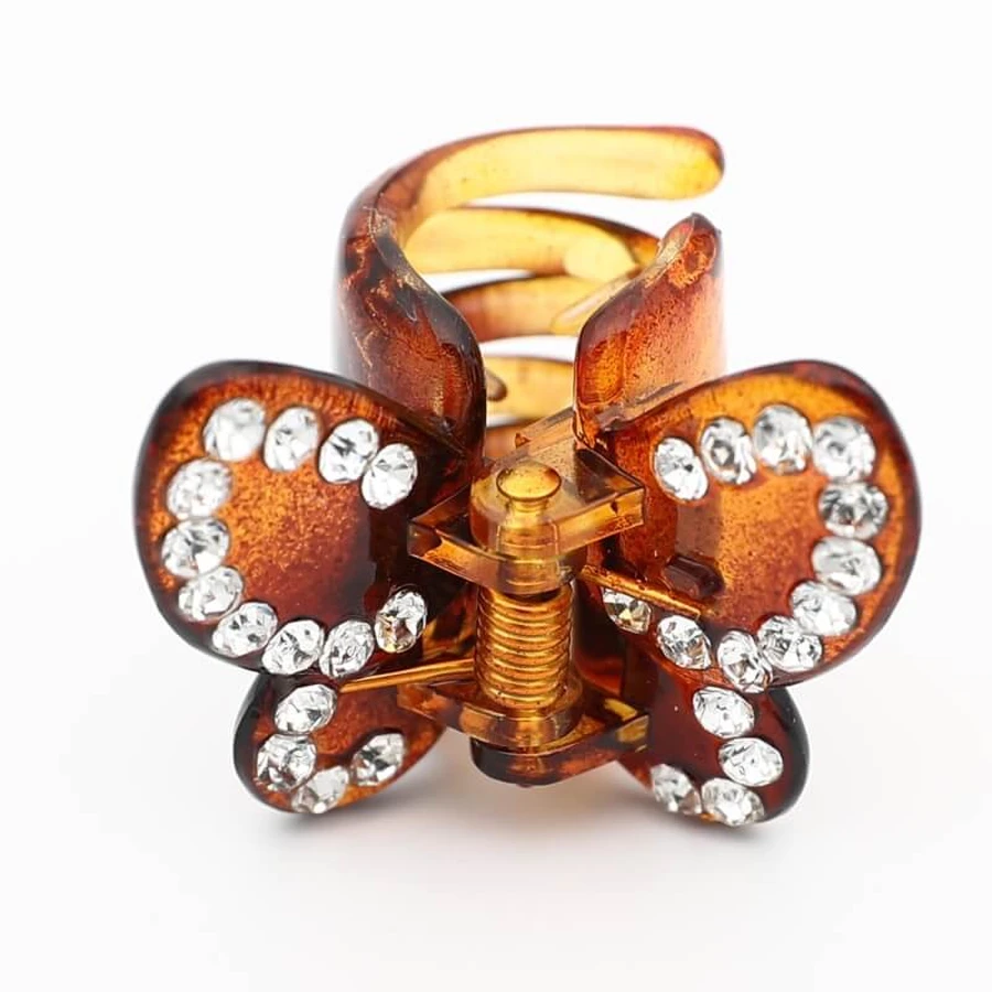 Ib Fashion Hair Medium Brown Rhinestone Hair Clip