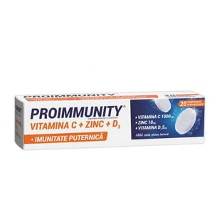 Proimmunity Vitamina C + Zinc + D3, 20 comprimidos efervescentes, Fiterman