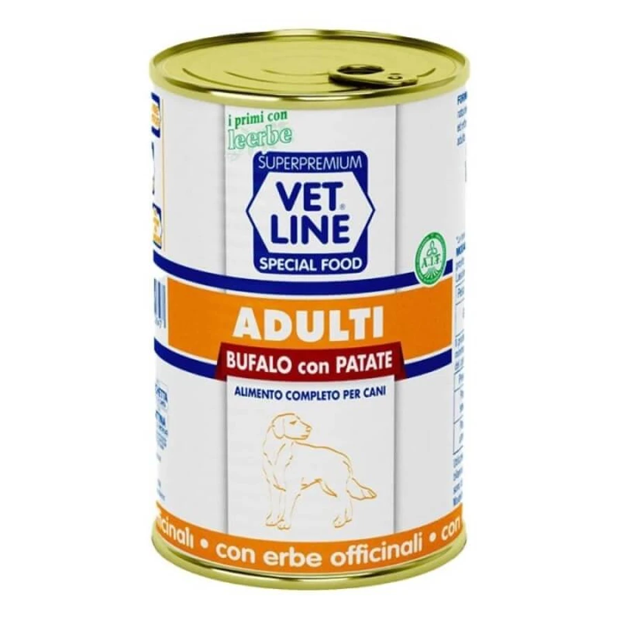 Vet Line Buffalo and Potatoes - Pienso completo para perros adultos, 400 g