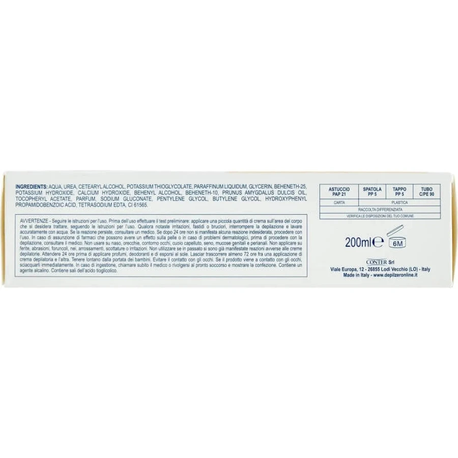 Crema depilatoria Depilzero para piernas y brazos, 200 ml
