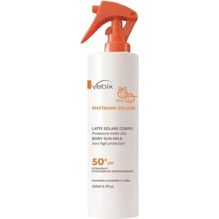 Vebix, crema solar infantil SPF 50+ Phytamin Kids, protección muy alta, 150 ml