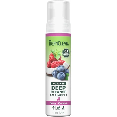 Tropiclean Deep Cleaning Waterless – Katzenshampoo mit Kokosnuss und Aloe, 220 ml