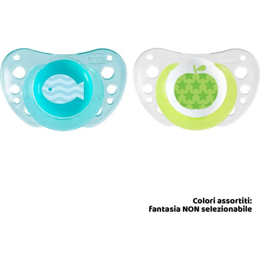 Chicco Physio Air Boy Silicone Pacifier, 6–12 months, 2-pack