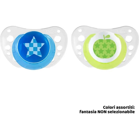Chicco Physio Air Boy Silicone Pacifier, 6–12 months, 2-pack