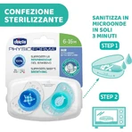 Chicco Physio Air Boy Silicone Pacifier, 6–12 months, 2-pack