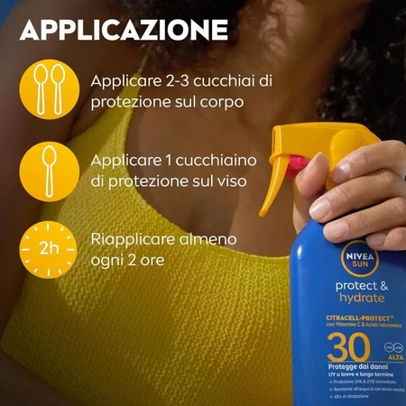Nivea Sunscreen SPF 30 Sun Protect &amp; Hydrate Citracell Protect Sun Spray with Trigger, 250 ml