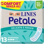 Lines Petalo - 13 serviettes hygiéniques de forme anatomique pour un flux léger à normal