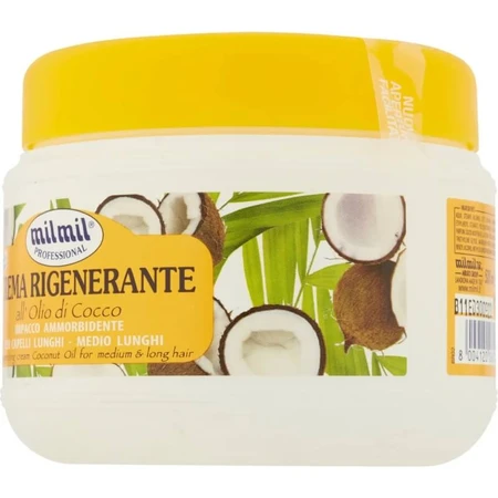 Mil mil Professional – Regenerierende Kokosöl-Creme, pflegende Haarmaske für langes Haar, 500 ml