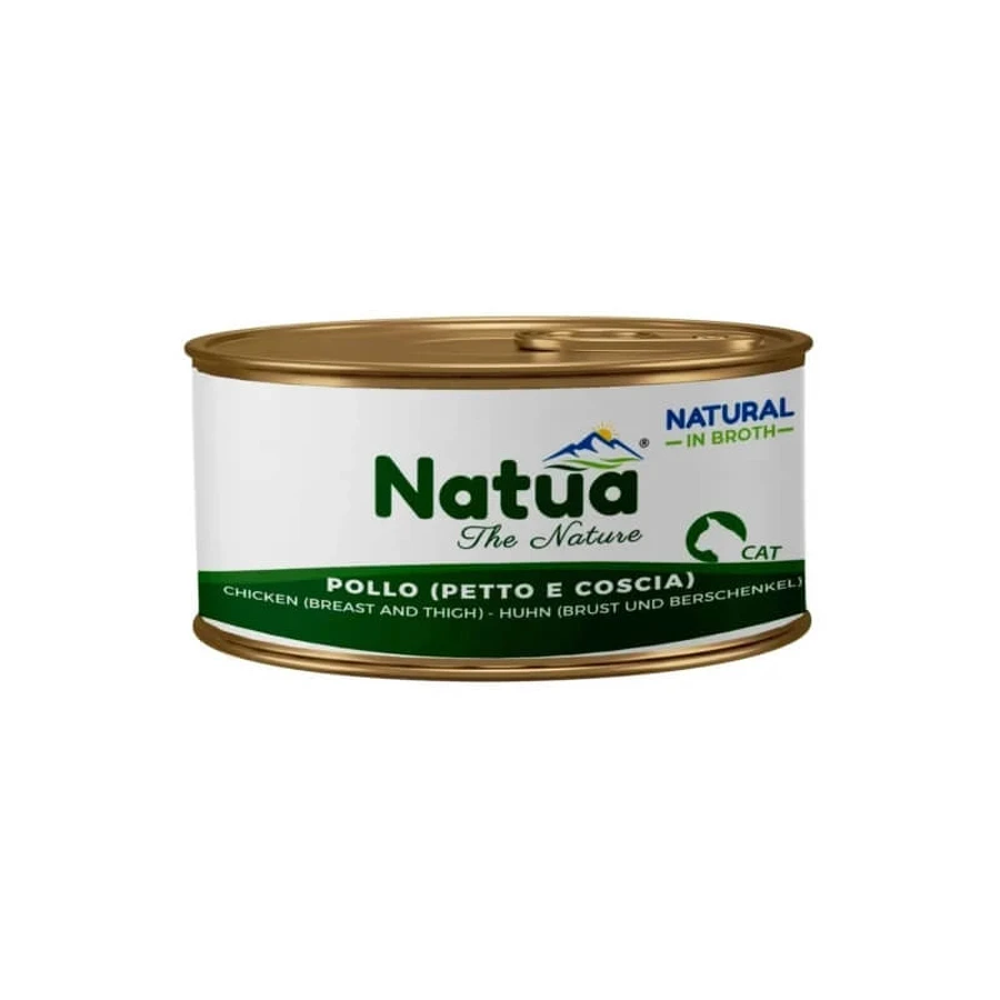 Natua Natural en caldo de pollo - Alimento completo para gatos adultos, 85 g