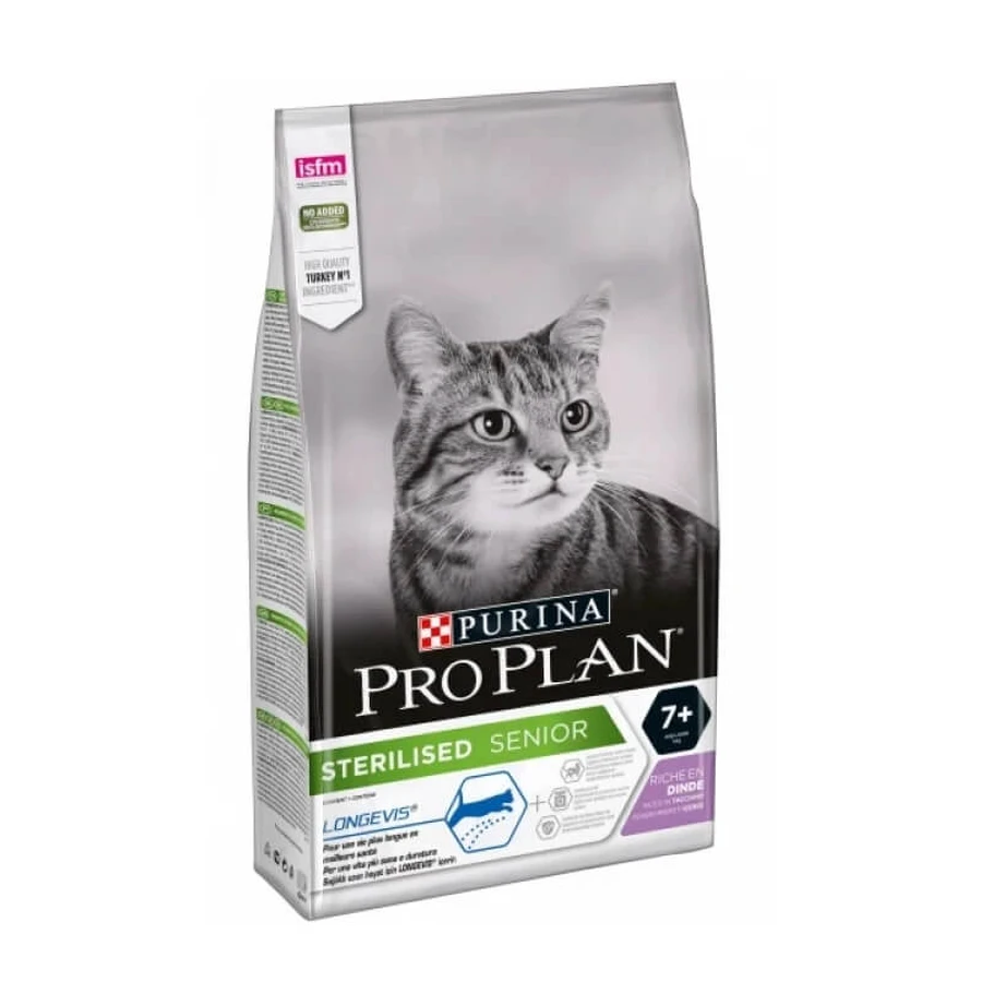 Purina Pro Plan Sterilized Senior Turkey - Complete Food for Senior Neutered Cats, 1.5 kg