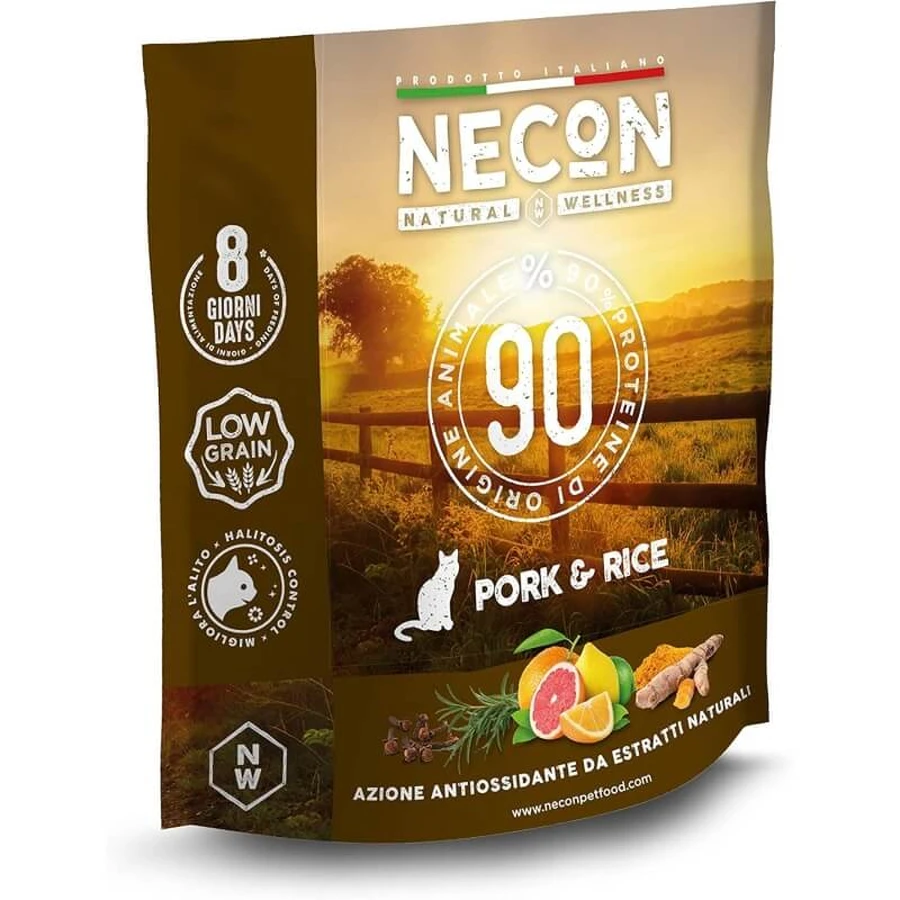 Necon Pet Food Necon Natural Wellness Cerdo y arroz - Alimento completo para gatos adultos, 400 g