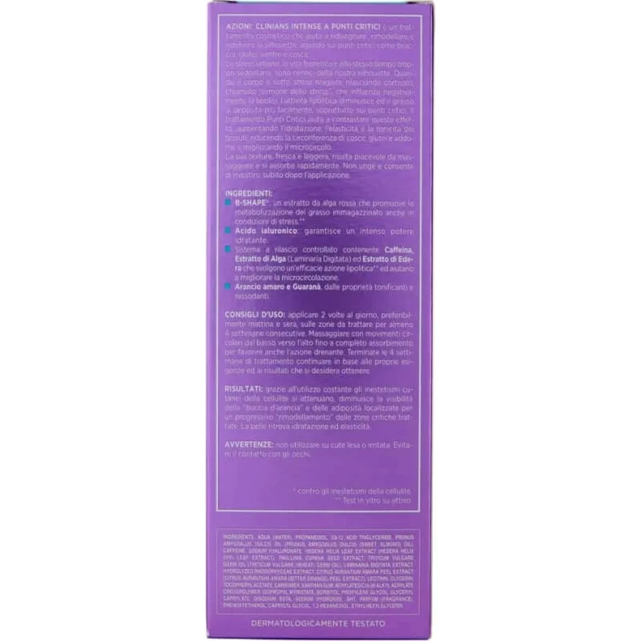 Clinians Intensiv-Anti-Cellulite-Creme für Problemzonen – Bauch, Gesäß und Oberschenkel – 150 ml