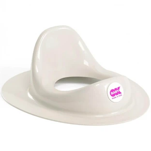 Réducteur de siège de WC Okbaby Ergo pour enfants, blanc, résistant aux éclaboussures, compact, léger, 32 x 14 x 38