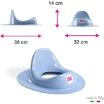 Réducteur de siège de WC Okbaby Ergo pour enfants, blanc, résistant aux éclaboussures, compact, léger, 32 x 14 x 38