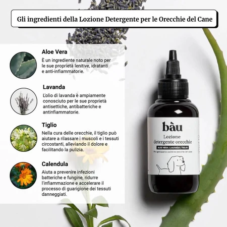 Loción limpiadora de oídos para perros de Bau Cosmetics, 100 ml