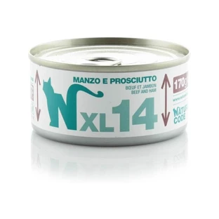 Natural Code XL 14 carne de vită și șuncă – hrană complementară pentru pisici adulte, 170 g
