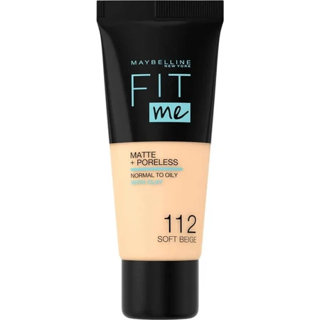 Maybelline Fit Me Matte & Poreless - Fond de teint liquide - N° 112 Soft Beige