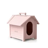 Welly Villa – Zusammenklappbare, isolierte, wasserdichte, recycelbare Hundehütte, groß, Puderrosa