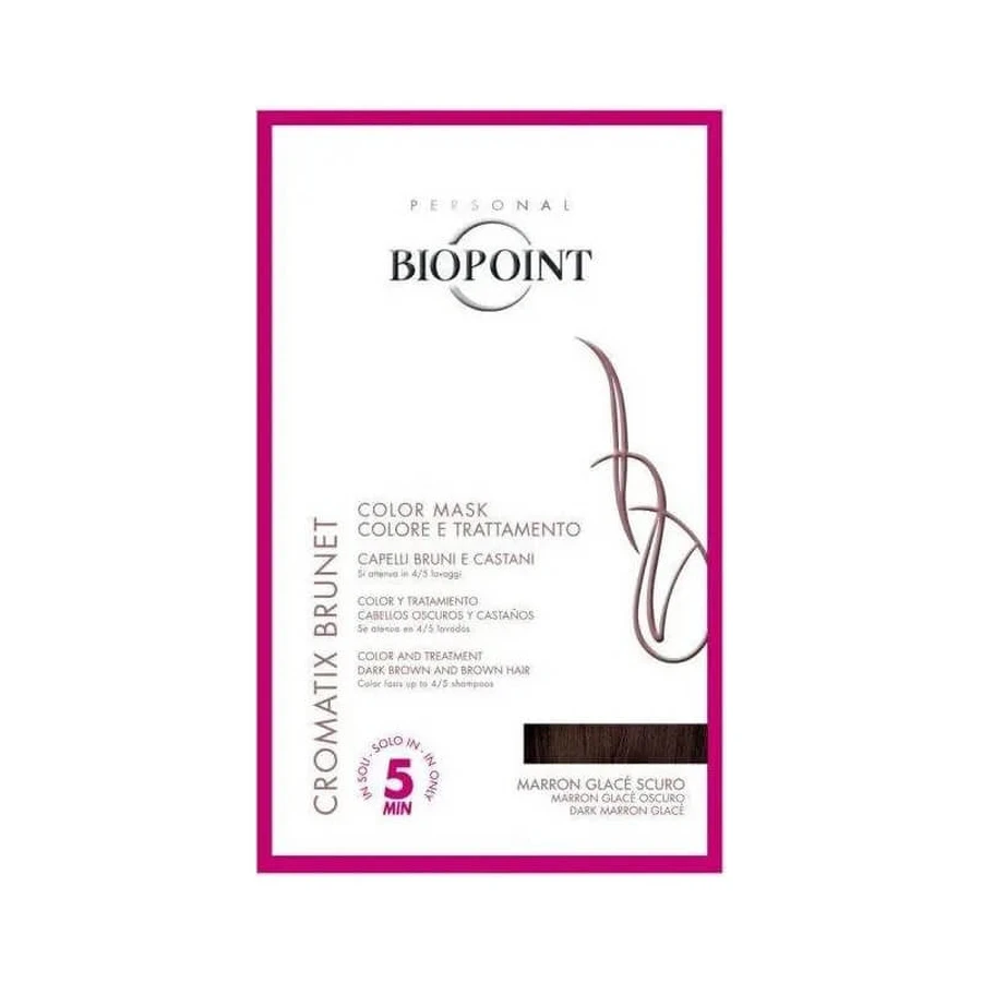 Tratamiento de color Biopoint Chromatix: Mascarilla de coloración en 5 minutos, 30 ml, «Dark Maron Glace’»