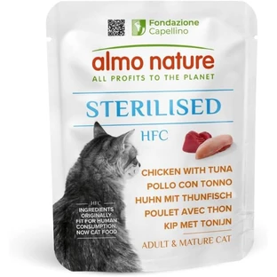 Almo Nature HFC Sterilized Chicken and Tuna – Ergänzungsfuttermittel für sterilisierte erwachsene Katzen, 50 g