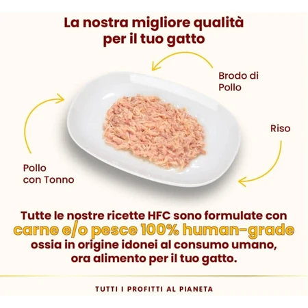 Almo Nature HFC Sterilized Chicken and Tuna – Ergänzungsfuttermittel für sterilisierte erwachsene Katzen, 50 g