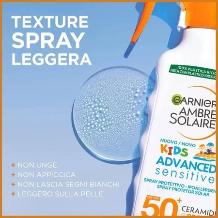 Garnier Ambre Solaire Advanced Sensitive Kids Ceramide Protect SPF 50+ - Spray solar 270 ml