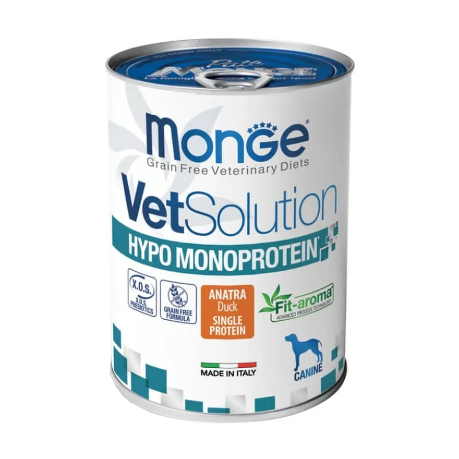 Monge Vetsol Can Hypo Anatra - Pienso completo para perros con intolerancias alimentarias, 400 g