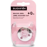 Suavinex roze fopspeenclip in sieradenstijl