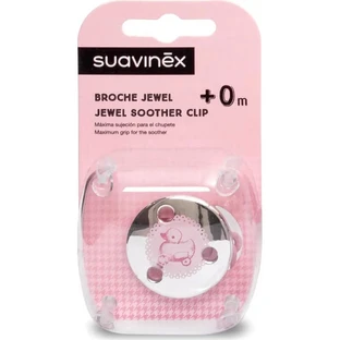 Colgador para chupete Suavinex rosa estilo joya