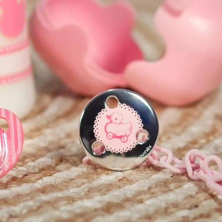 Colgador para chupete Suavinex rosa estilo joya