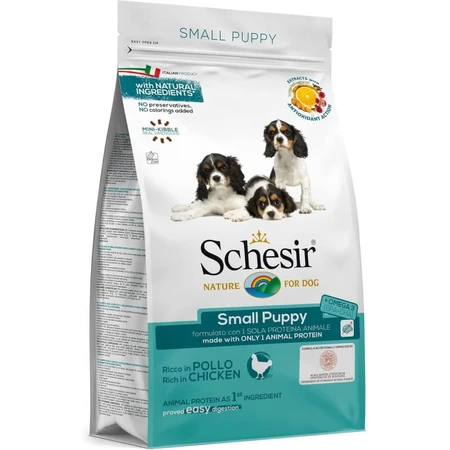 Schesir Small Puppy Poulet - Aliment complet pour chiots de petite race, 2 kg