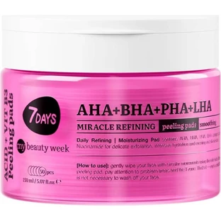 Discos exfoliantes «7days AHA + BHA + PHA + LHA Miracle Refining Pads» - 50 discos exfoliantes