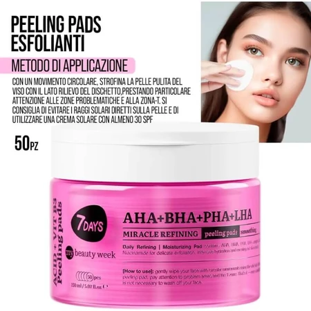 Discos exfoliantes «7days AHA + BHA + PHA + LHA Miracle Refining Pads» - 50 discos exfoliantes