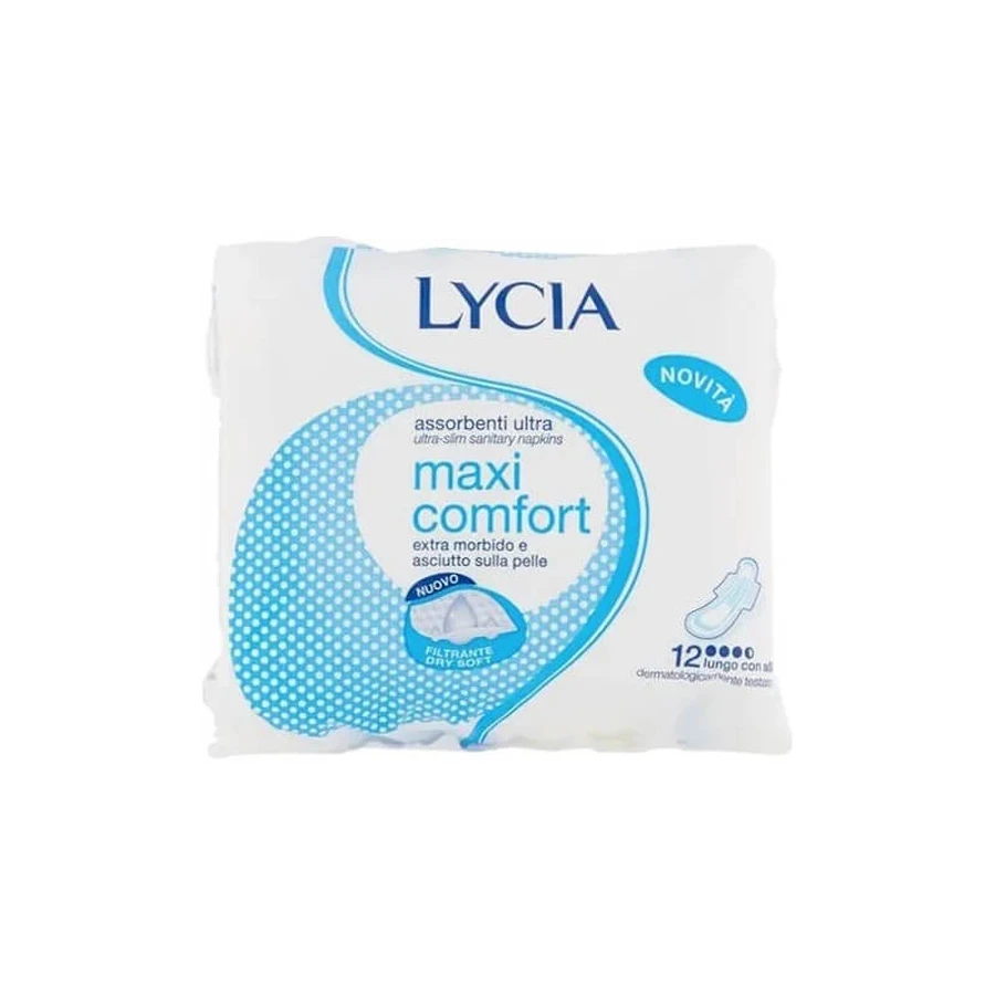 Lycia Comfort – 12 extra lange Binden mit Flügeln