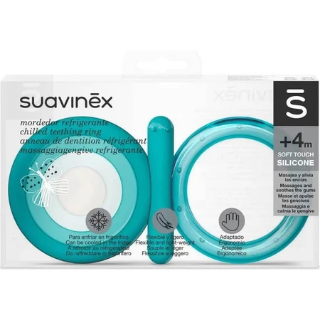 Suavinex Step 2 siliconen bijtring – Lichtblauwe vlinder +4 maanden