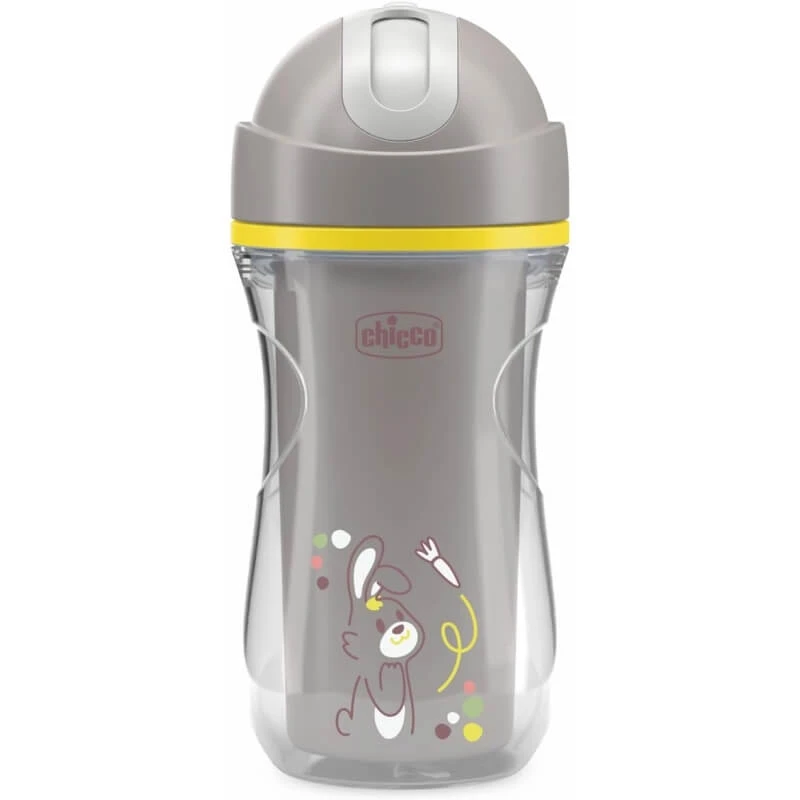Chicco Sport Cup - Insulated Sports Cup with Non-Spill Straw, 14m+, Gray, 266 ml