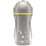 Gobelet Chicco Sport - Gobelet isotherme avec paille anti-fuites, à partir de 14 mois, gris, 266 ml