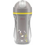 Vaso deportivo Chicco Sport: vaso deportivo térmico con pajita antiderrame, a partir de los 14 meses, gris, 266 ml