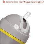 Gobelet Chicco Sport - Gobelet isotherme avec paille anti-fuites, à partir de 14 mois, gris, 266 ml