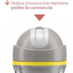 Gobelet Chicco Sport - Gobelet isotherme avec paille anti-fuites, à partir de 14 mois, gris, 266 ml