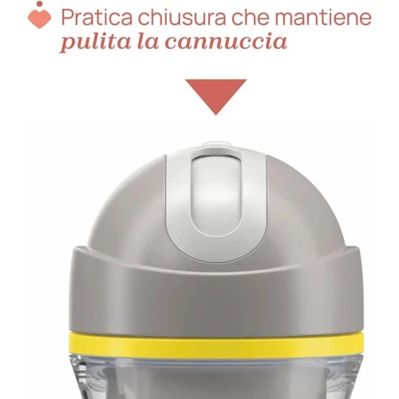 Gobelet Chicco Sport - Gobelet isotherme avec paille anti-fuites, à partir de 14 mois, gris, 266 ml