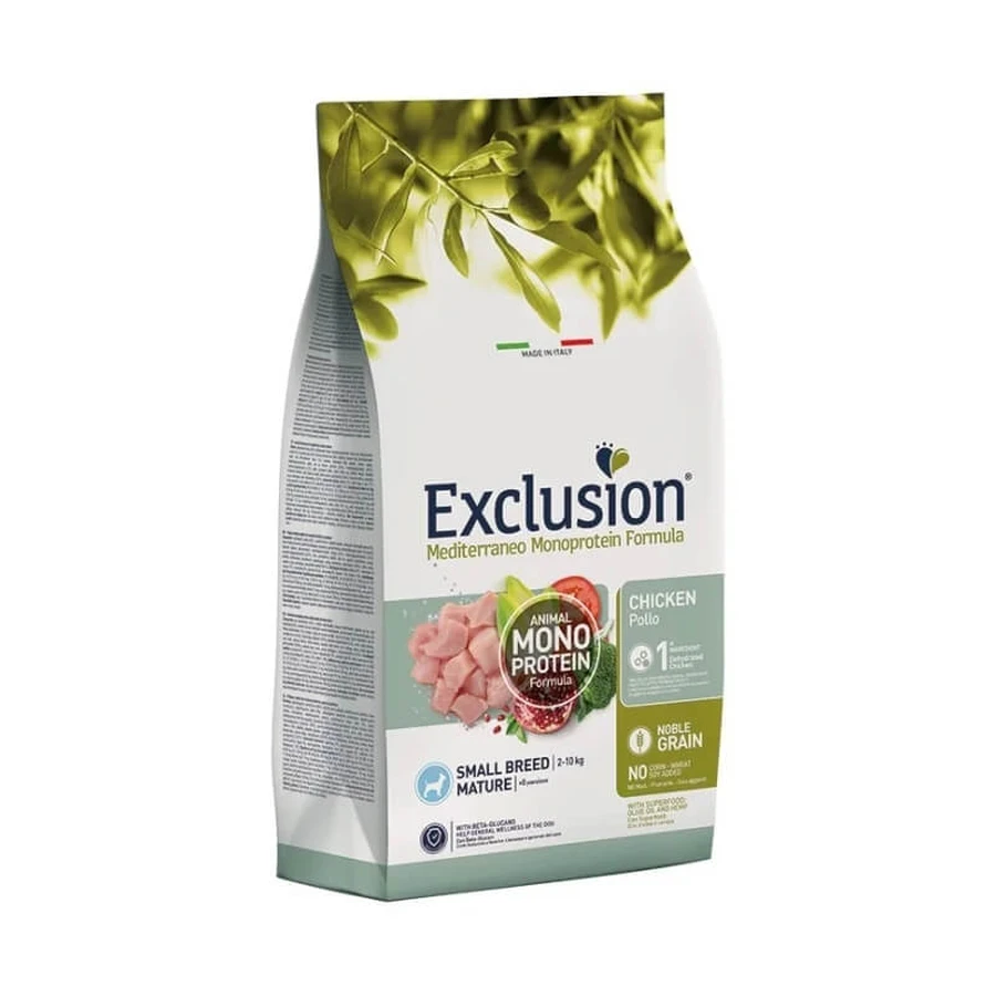Exclusion Mediterraneo Monoproteico Pollo para perros adultos de razas pequeñas - Alimento completo para perros adultos de razas pequeñas, 500 g
